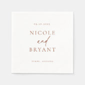 デザートシエナモダンミニマ結婚リスト スタンダードカクテルナプキン (正面)