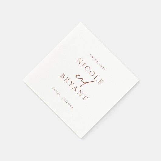 デザートシエナモダンミニマ結婚リスト スタンダードカクテルナプキン (角)