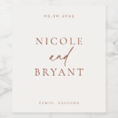 デザートシエナモダンミニマ結婚リスト ワインラベル (シングルラベル)