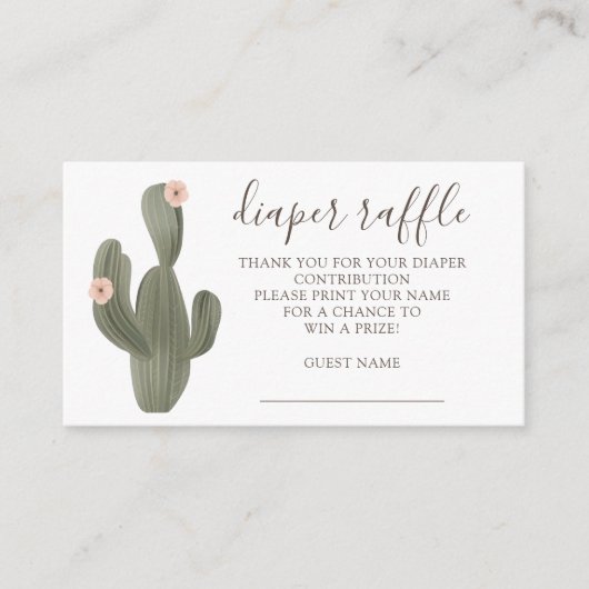 デザートシックおむつラッフル エンクロージャーカード (正面)
