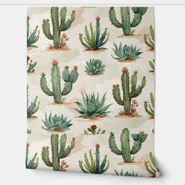 デザートシックなサボテンと多肉性の皮とスティック 壁紙