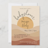 デザートシックボホカスタムニュートラル自然ベビーシャワー 招待状 (正面)