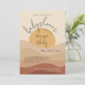 デザートシックボホカスタムニュートラル自然ベビーシャワー 招待状 (スタンド正面)