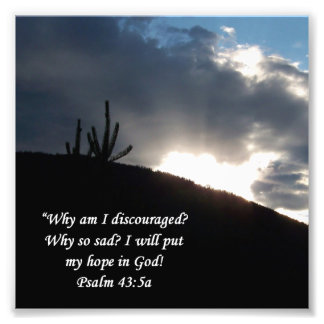 デザートシーン詩篇43:5勇気付けられるプリント フォトプリント           