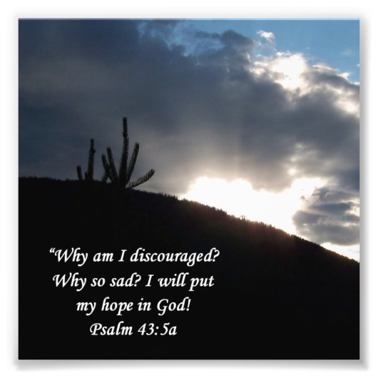 デザートシーン詩篇43:5勇気付けられるプリント フォトプリント            (正面)