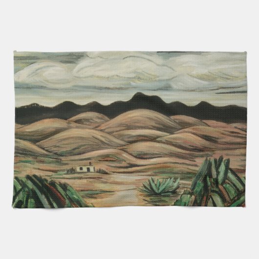 デザートシーンbyマルスデン・ハートリーヴィンテージファインアート キッチンタオル (横)