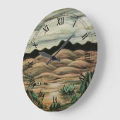 デザートシーンbyマルスデン・ハートリーヴィンテージファインアート ラージ壁時計 (傾斜)