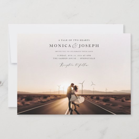 デザートシ素朴ック写真結婚ズ 招待状 (正面)