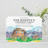 デザートステージコーチカウボーイバースデーパーティーの招待 招待状 (スタンド正面)