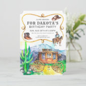 デザートステージコーチカウボーイバースデーパーティーの招待 招待状 (スタンド正面)