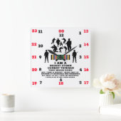 デザートストームコンバット退役軍人 スクエア壁時計 (ホーム)