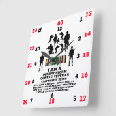 デザートストームコンバット退役軍人 スクエア壁時計 (傾斜)