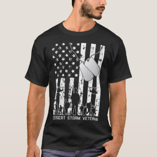 デザートストーム退役軍人アメリカ国旗軍隊軍 Tシャツ