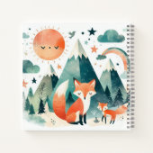 デザートスナグル - 夕焼けの狐と子狐 ノートブック (裏面)