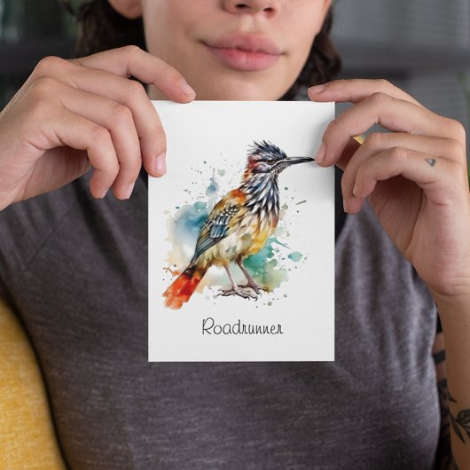 デザートスピリット、ロードランナー水彩カスタム ポストカード