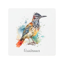 デザートスピリット、ロードランナー水彩カスタム メタルプリント