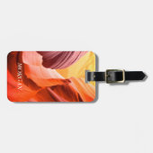 デザートスロットキャニオンまたはあなたの写真のホワイトネーム&情報 ラゲッジタグ (正面横)