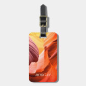 デザートスロットキャニオンまたはあなたの写真のホワイトネーム&情報 ラゲッジタグ (正面縦)