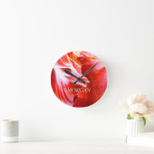 デザートスロットキャニオンまたはあなたの写真,ホワイトネーム, Vs 2 ラウンド壁時計 (ホーム)