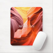 デザートスロットキャニオンまたは写真、ホワイトネーム マウスパッド (マウス)