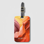 デザートスロットキャニオンまたは写真、ホワイトネーム ラゲッジタグ (正面縦)