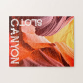 デザートスロットキャニオンホワイト文字または写真&文字 ジグソーパズル (横)