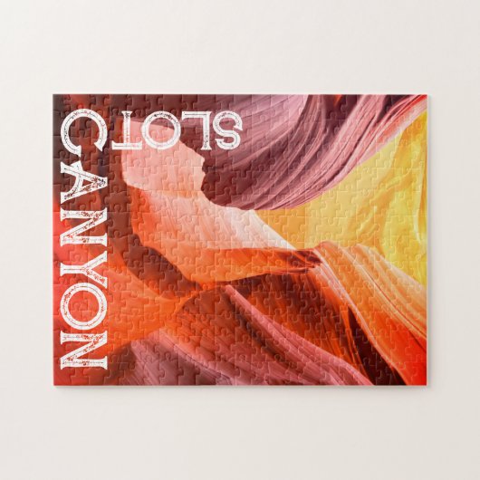 デザートスロットキャニオンホワイト文字または写真&文字 ジグソーパズル (横)