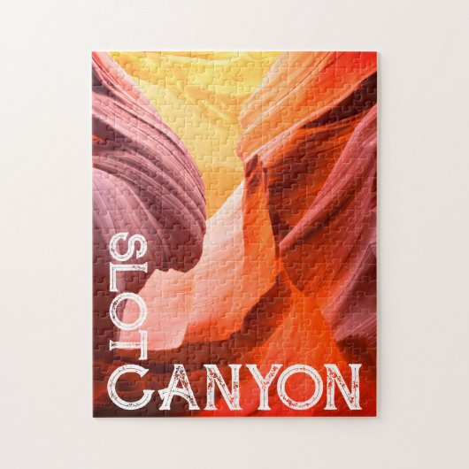 デザートスロットキャニオンホワイト文字または写真&文字 ジグソーパズル (縦)