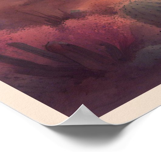 デザートセコイアサボスサンライズカラフルアート ポスター (角)