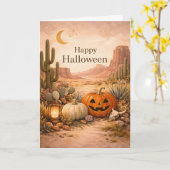 デザートセージサボテンのハロウィン カード (黄色い花)