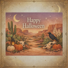 デザートセージサボテンハロウィン シーズンポストカード