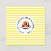 デザートゼリー、黄白色のシックプストライプリン スクエア名刺 (正面)