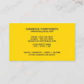 デザートゼリー、黄白色のシックプストライプリン 名刺 (裏面)