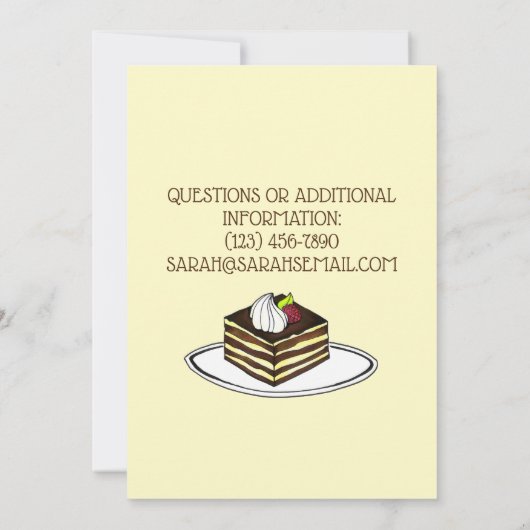 デザートソーシャルベイクセールティラミスフードイタリアン店 招待状 (裏面)