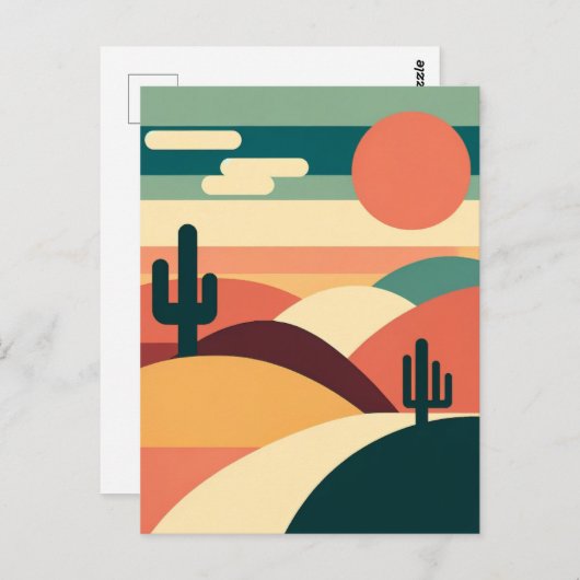 デザートダスク抽象芸術はがき ポストカード (正面/裏面)