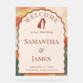 デザートテラコッタアーチウェルカムボード アクリルサイン (正面)