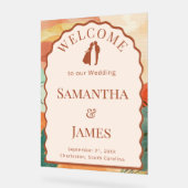 デザートテラコッタアーチウェルカムボード アクリルサイン (傾斜)