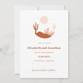 デザートテラコッタイラストレーション日付を保存 招待状 (正面)