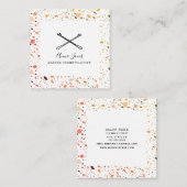 デザートテラゾパターンボビーピンズ美容師 スクエア名刺 (正面/裏面)