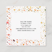 デザートテラゾパターンボビーピンズ美容師 スクエア名刺 (裏面)