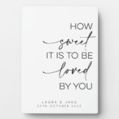 デザートテーブルの看板 – 愛される甘さ フォトプラーク (正面)