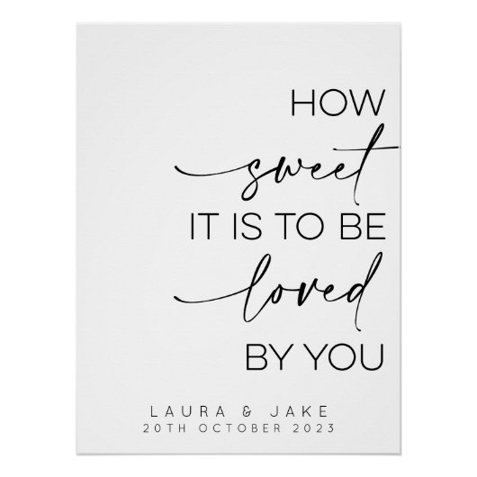 デザートテーブルの看板 – 愛される甘さ ポスター (正面)