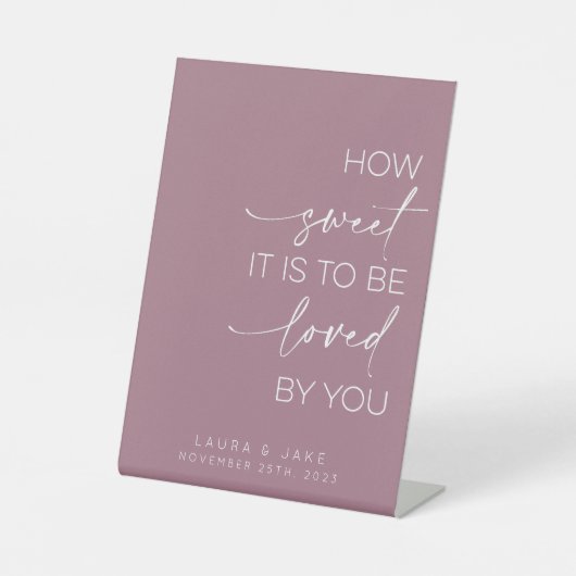 デザートテーブルの看板 – 愛される甘さ 台座サイン (正面)