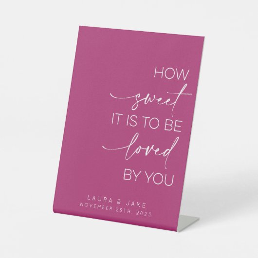 デザートテーブルの看板 – 愛される甘さ 台座サイン (正面)