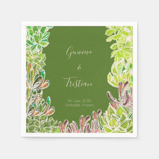 デザートテーマウェディングレセプションカクテルナプキンス スタンダードカクテルナプキン (正面)