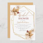 デザートトロピカルボホパンパスグラスブライダルシャワー 招待状 (正面/裏面)