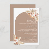 デザートドライフラワーアーチパンパステラコッタ詳細 エンクロージャーカード (正面/裏面)