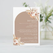 デザートドライフラワーアーチパンパステラコッタ詳細 エンクロージャーカード (スタンド正面)