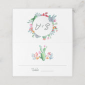 デザートドリームサボスフローラリースモノグラム結婚ズ プレイスカード (外部開封)