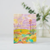 デザートドリームズウォーターカラーニューメキシコカスタム ポストカード (スタンド正面)